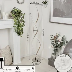Lampadairehenrichemont Led Chrome, Nickel Mat, 1 Lumiere