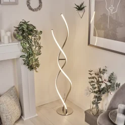 Lampadairehenrichemont Led Chrome, Nickel Mat, 1 Lumiere