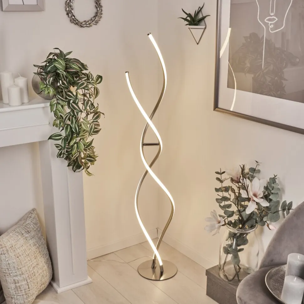 Lampadairehenrichemont Led Chrome, Nickel Mat, 1 Lumiere