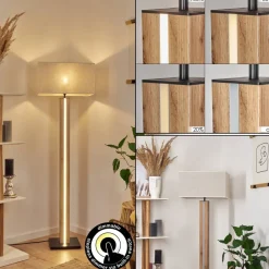 Lampadairekyneton Led Ecru, Noir, 2 Lumieres