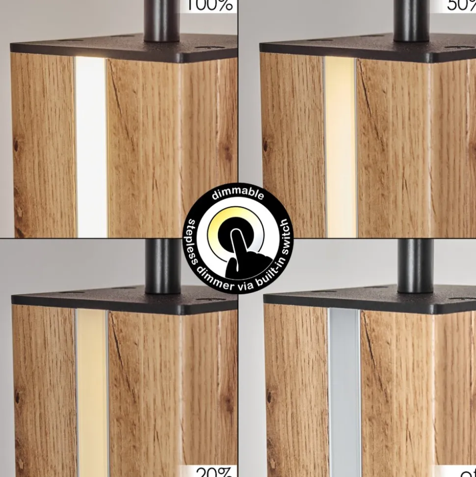Lampadairekyneton Led Ecru, Noir, 2 Lumieres