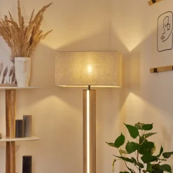 Lampadairekyneton Led Ecru, Noir, 2 Lumieres