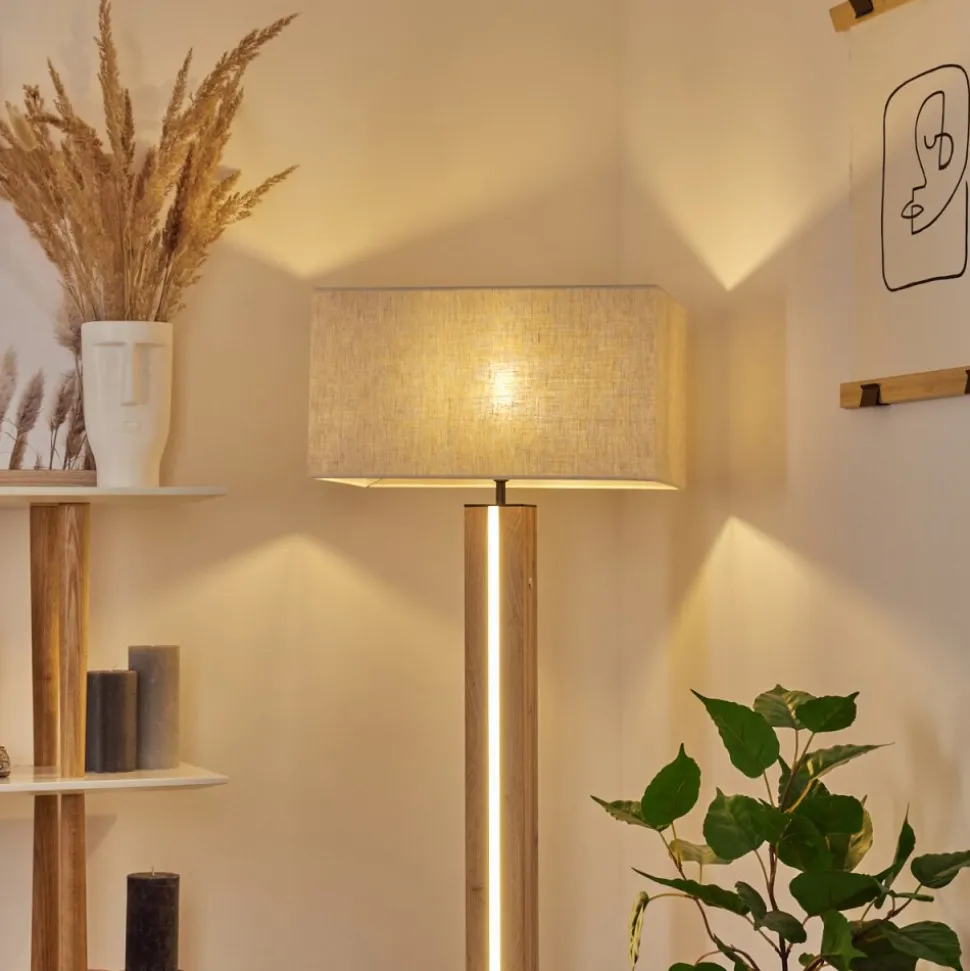 Lampadairekyneton Led Ecru, Noir, 2 Lumieres