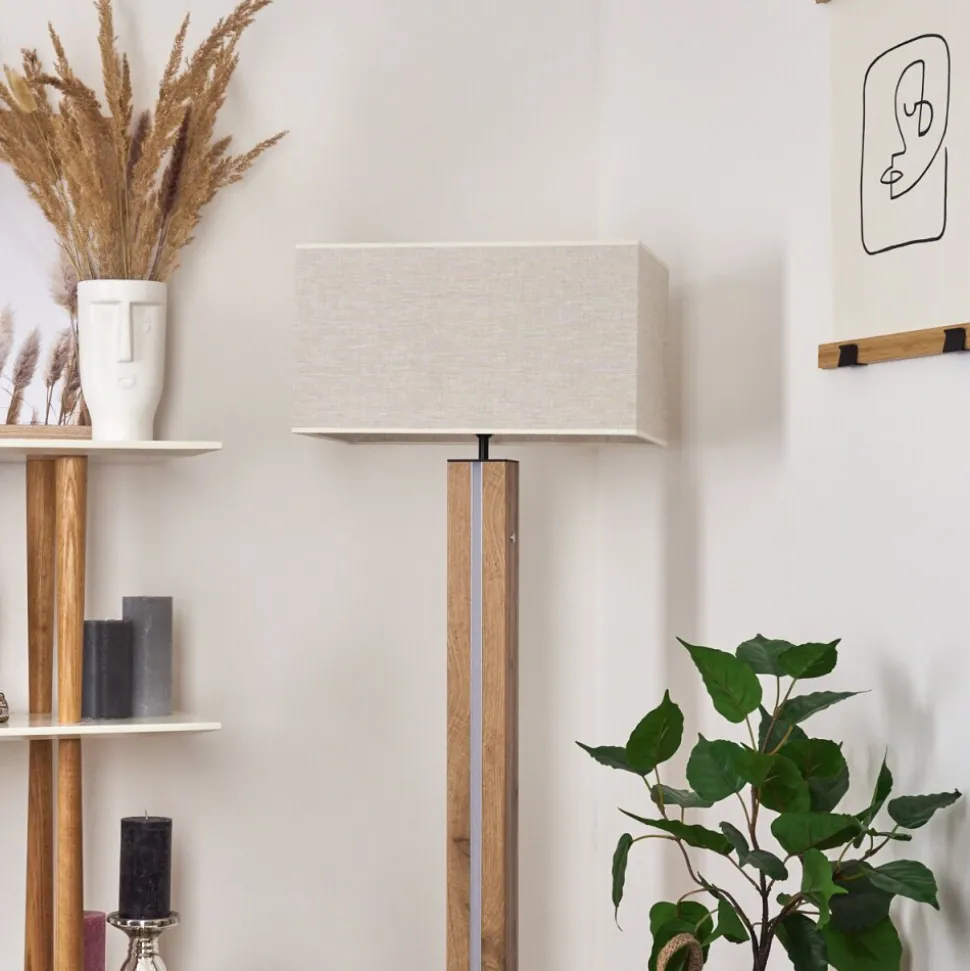 Lampadairekyneton Led Ecru, Noir, 2 Lumieres