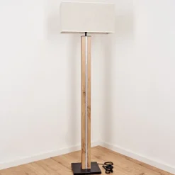 Lampadairekyneton Led Ecru, Noir, 2 Lumieres