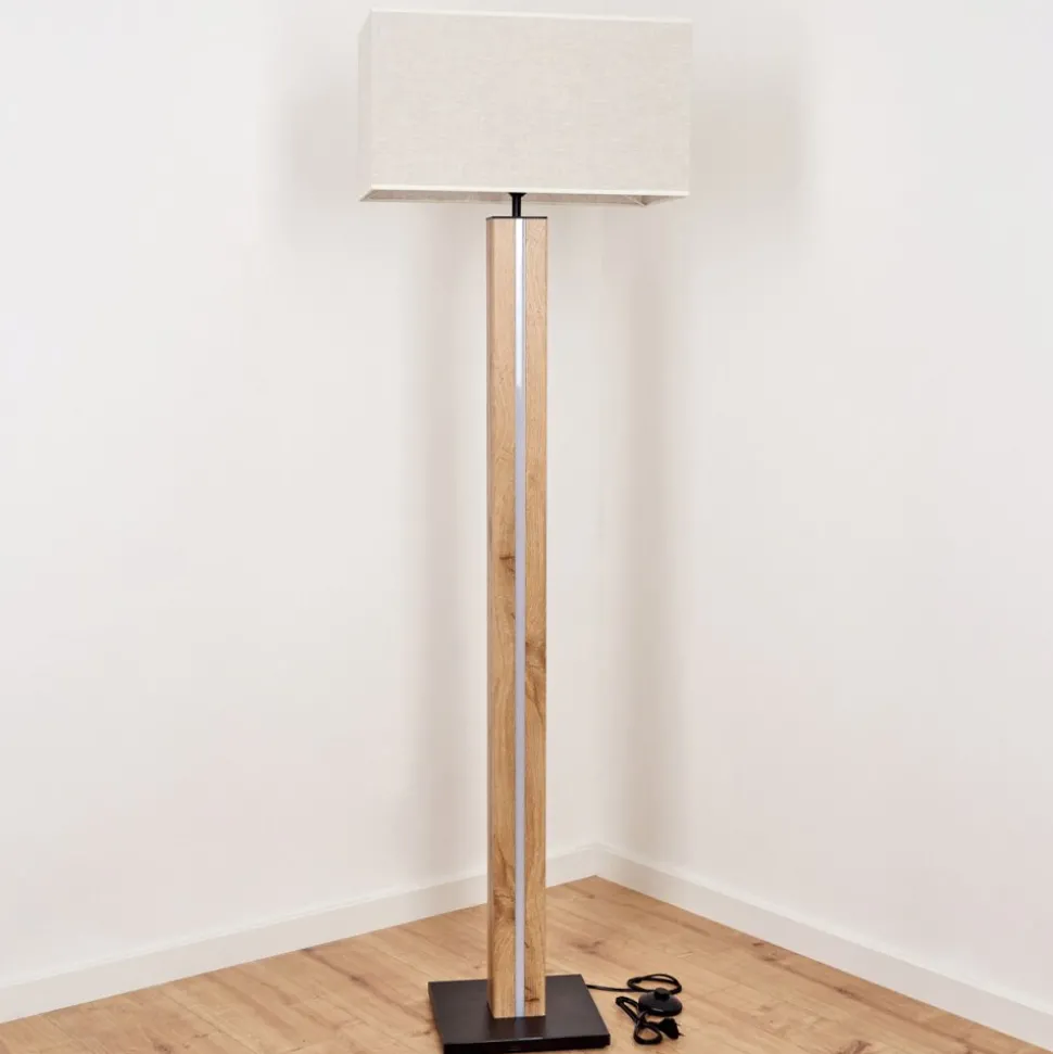 Lampadairekyneton Led Ecru, Noir, 2 Lumieres