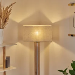 Lampadairekyneton Led Ecru, Noir, 2 Lumieres