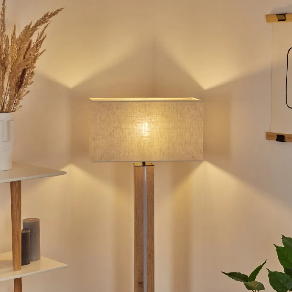 Lampadairekyneton Led Ecru, Noir, 2 Lumieres