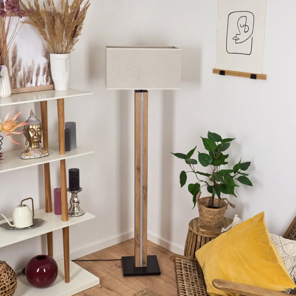 Lampadairekyneton Led Ecru, Noir, 2 Lumieres