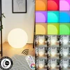 Lampadaireloural Led Nickel Mat, 1 Lumiere, Telecommandes, Changeur De Couleurs