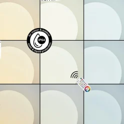 Lampadaireloural Led Nickel Mat, 1 Lumiere, Telecommandes, Changeur De Couleurs