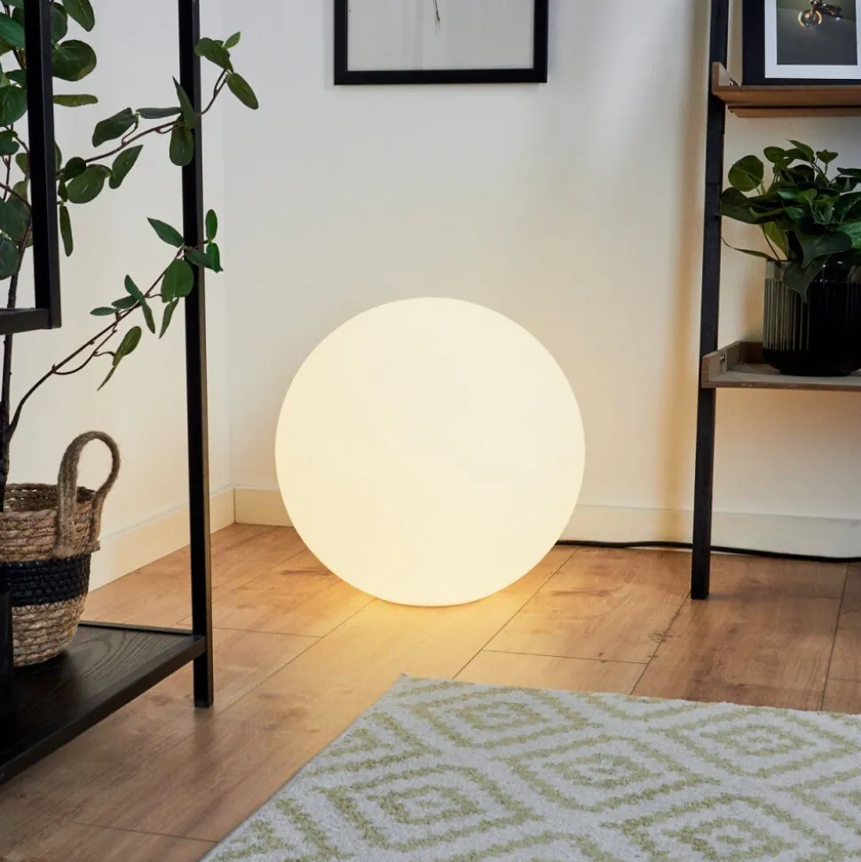 Lampadaireloural Led Nickel Mat, 1 Lumiere, Telecommandes, Changeur De Couleurs