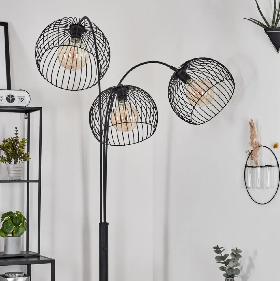 Lampadairemossay Noir, 3 Lumieres