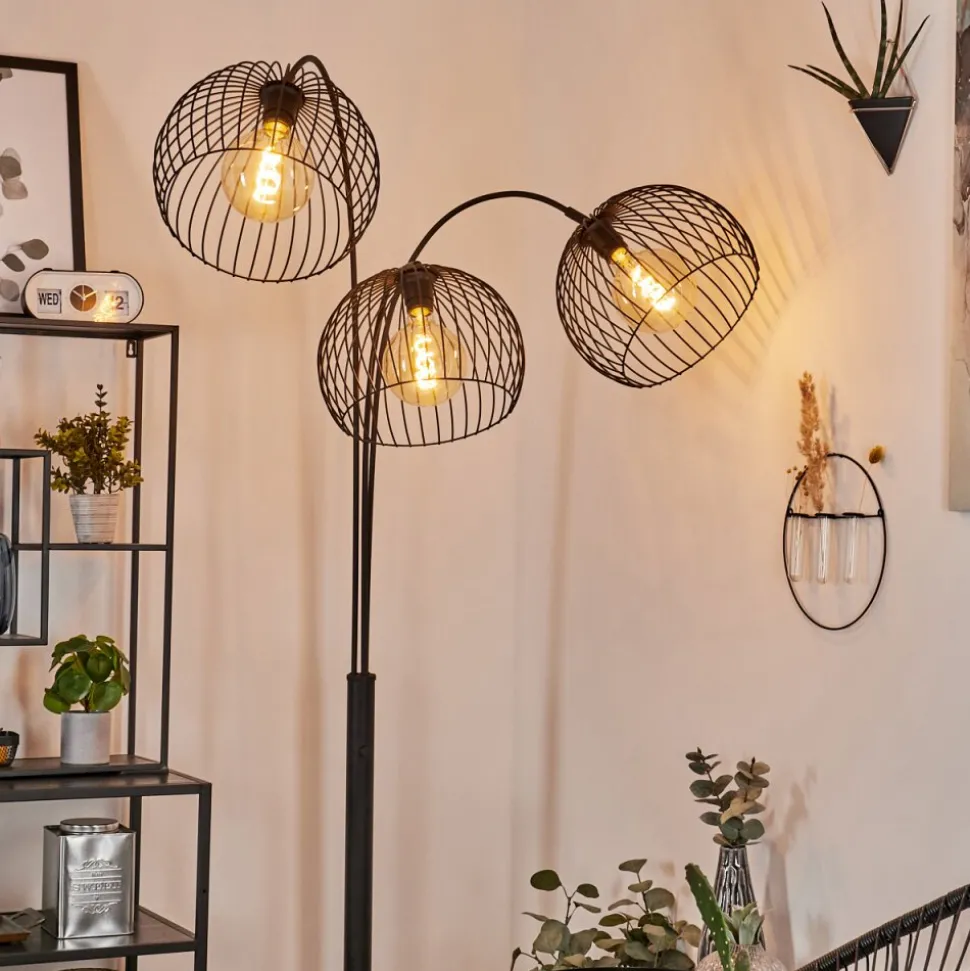Lampadairemossay Noir, 3 Lumieres
