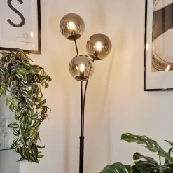 Lampadairesalamonde Noir, 3 Lumieres