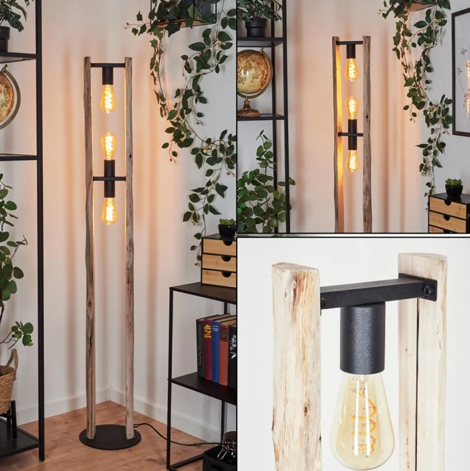 Lampadairesande Ecru, Noir, 3 Lumieres