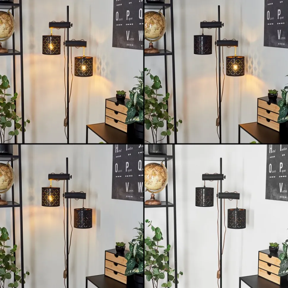 Lampadairetallaboa Noir, 2 Lumieres