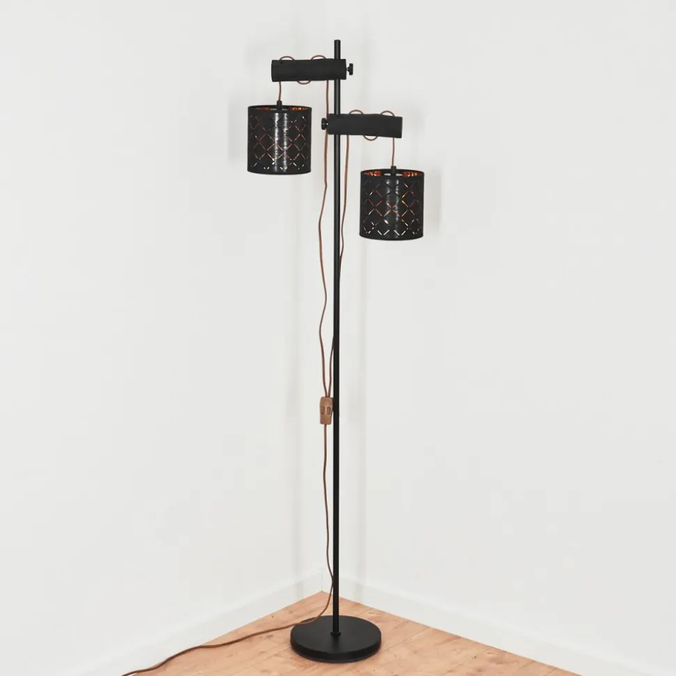 Lampadairetallaboa Noir, 2 Lumieres
