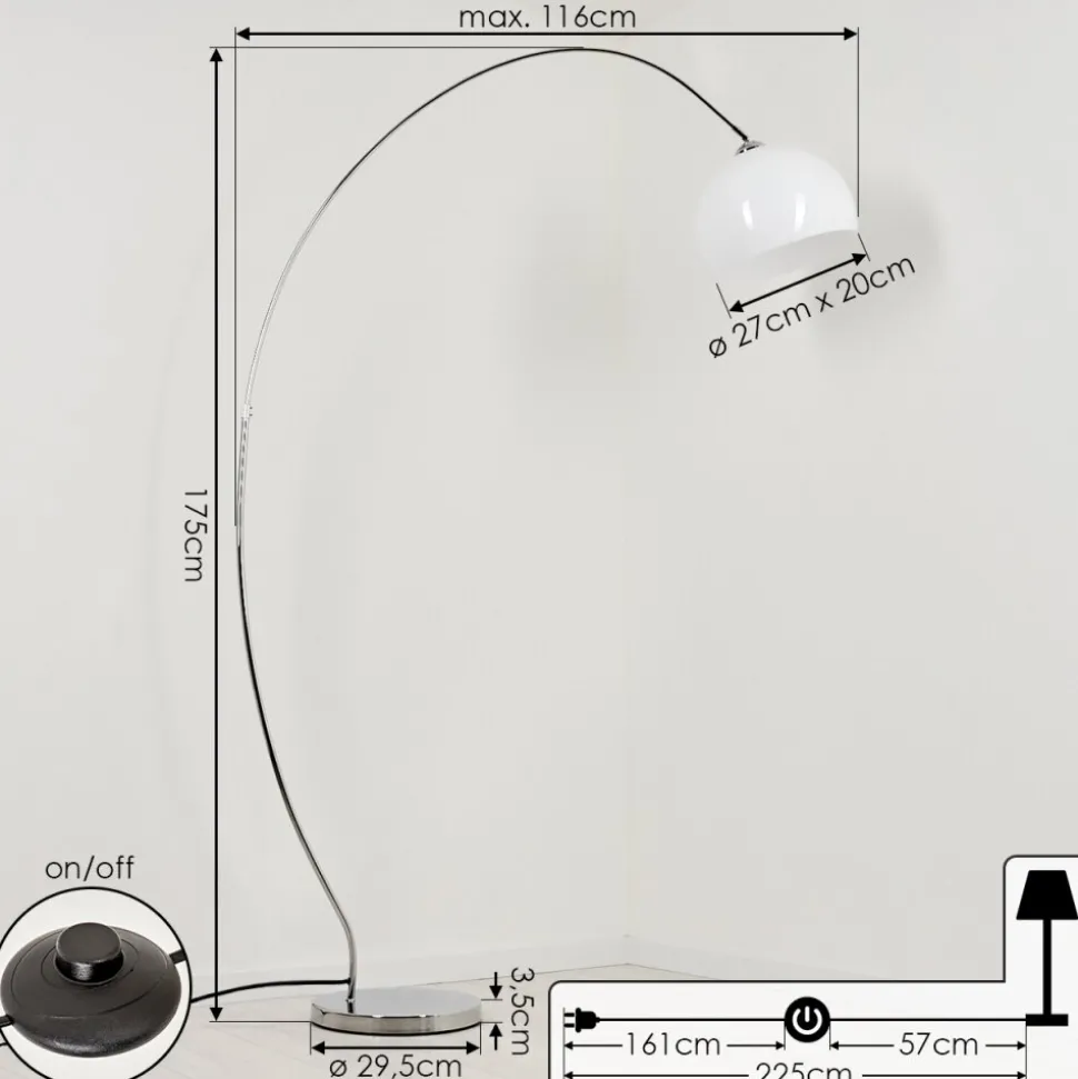 Lampe A Arcrotudal Chrome, 1 Lumiere