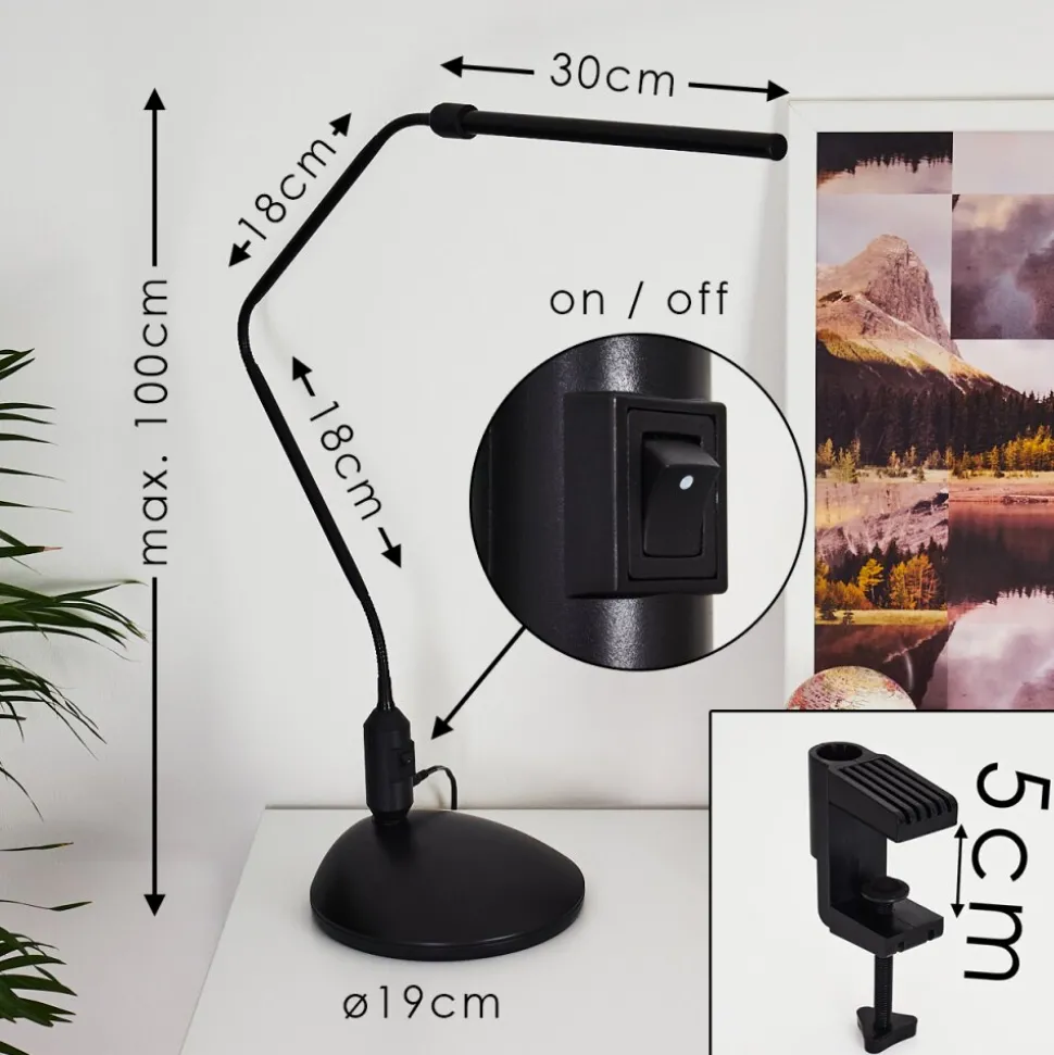 Lampe A Clipper Winnipeg Led Noir, 1 Lumiere