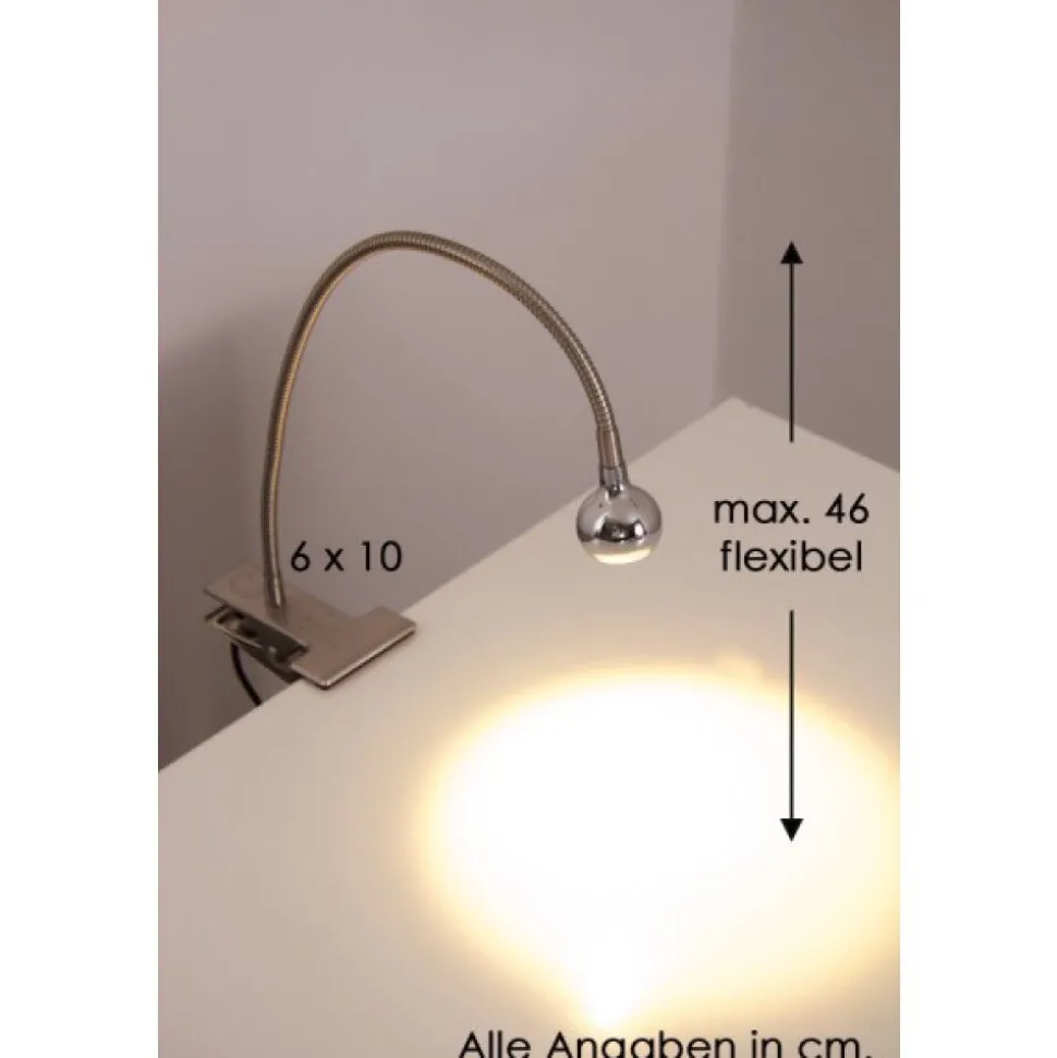 Lampe A Pince Globo Serpent Led Nickel Mat, 1 Lumiere