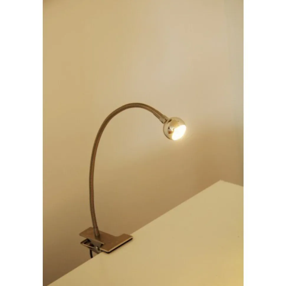 Lampe A Pince Globo Serpent Led Nickel Mat, 1 Lumiere
