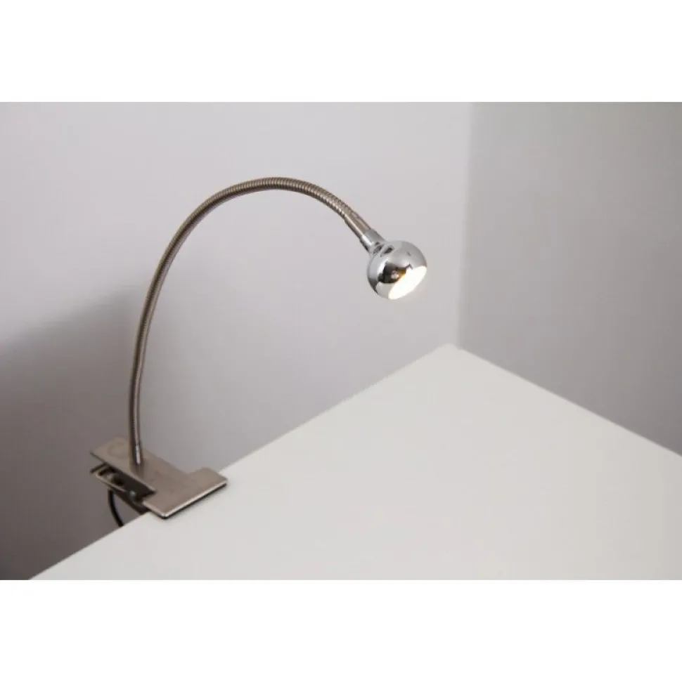 Lampe A Pince Globo Serpent Led Nickel Mat, 1 Lumiere