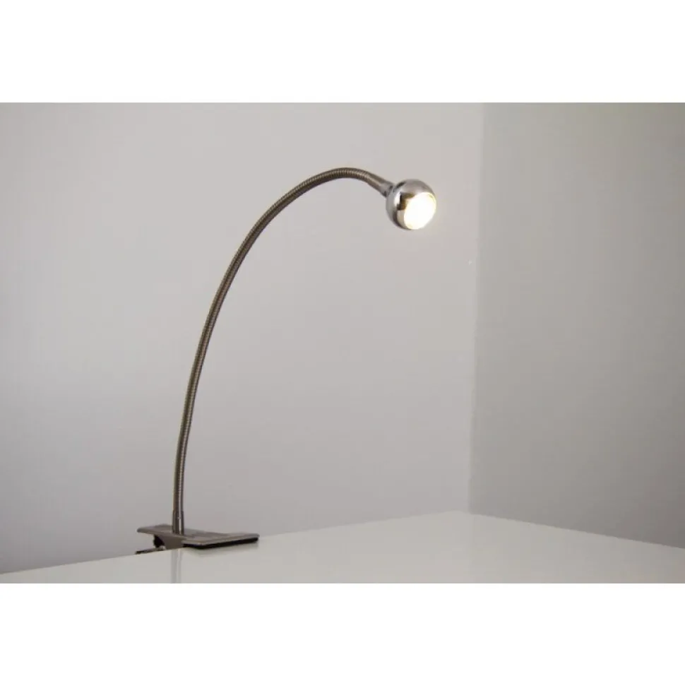 Lampe A Pince Globo Serpent Led Nickel Mat, 1 Lumiere