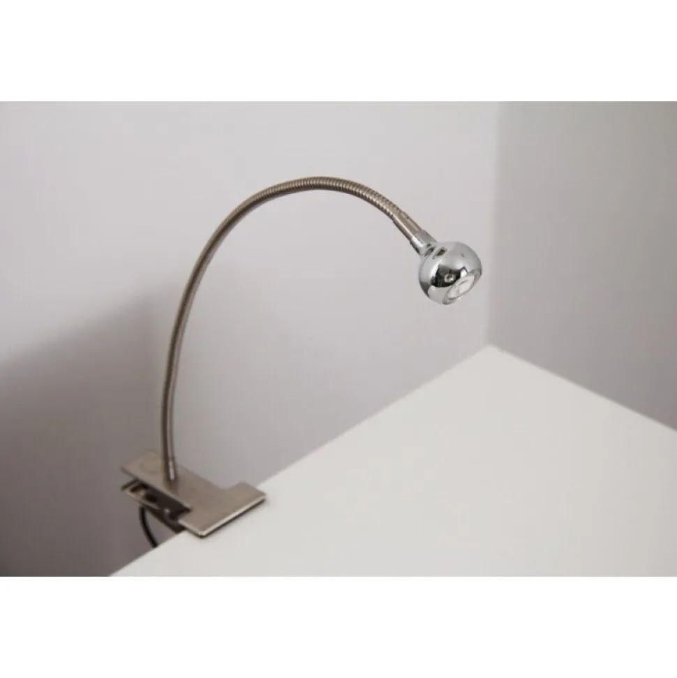 Lampe A Pince Globo Serpent Led Nickel Mat, 1 Lumiere
