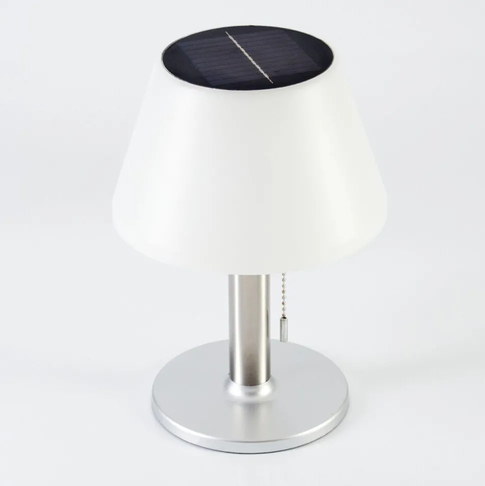 Lampe A Poser Alcudia Solar Led Nickel Mat, 10 Lumieres