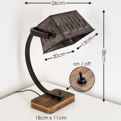 Lampe A Poser Anvik Brun, Gris, Rouille, 1 Lumiere