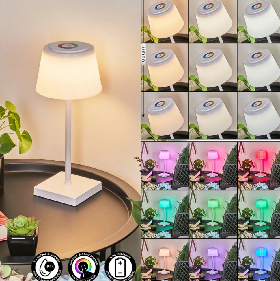 Lampe A Poser Burzaco Led Blanc, 1 Lumiere, Changeur De Couleurs