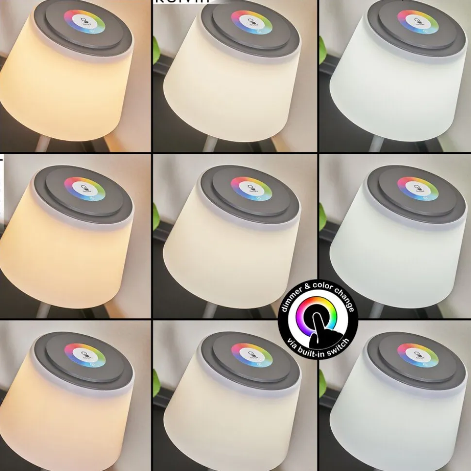 Lampe A Poser Burzaco Led Anthracite, 1 Lumiere, Changeur De Couleurs