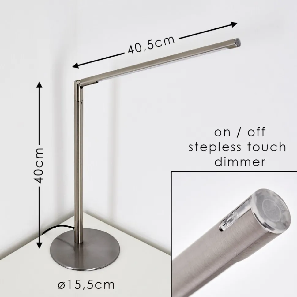 Lampe A Poser Deje Led Nickel Mat, 1 Lumiere