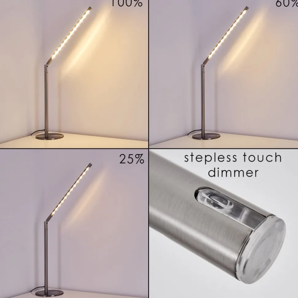 Lampe A Poser Deje Led Nickel Mat, 1 Lumiere