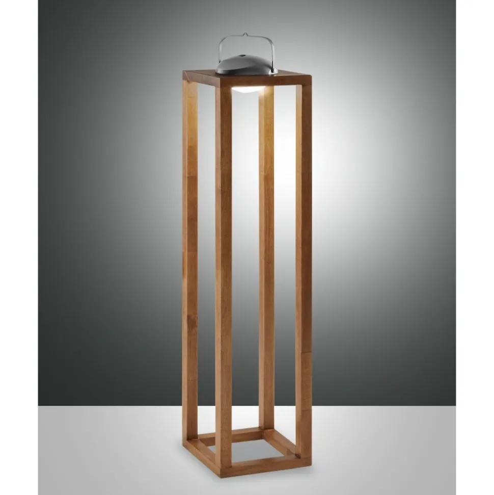 Lampe A Poser Fabas Luce Blend Led Bois Fonce, 1 Lumiere