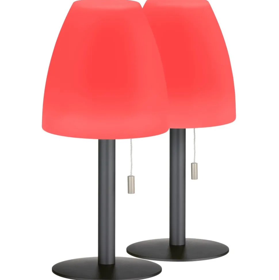 Lampe A Poser Fhl Easy Fiumara Led Noir, 1 Lumiere, Telecommandes, Changeur De Couleurs
