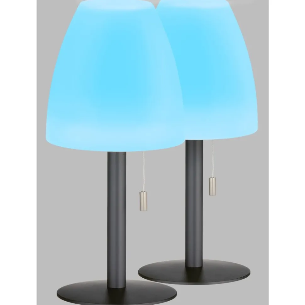Lampe A Poser Fhl Easy Fiumara Led Noir, 1 Lumiere, Telecommandes, Changeur De Couleurs