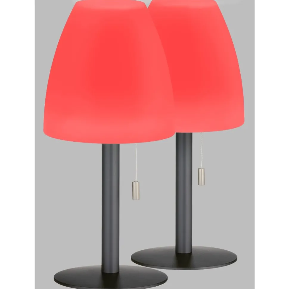 Lampe A Poser Fhl Easy Fiumara Led Noir, 1 Lumiere, Telecommandes, Changeur De Couleurs