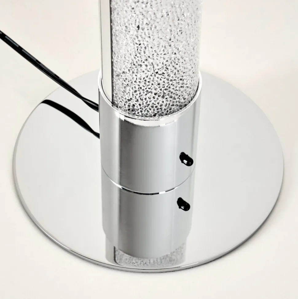 Lampe A Poser Flaut Led Chrome, 1 Lumiere, Telecommandes, Changeur De Couleurs