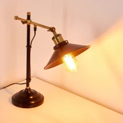 Lampe A Poser Gudem Noir Dore, 1 Lumiere