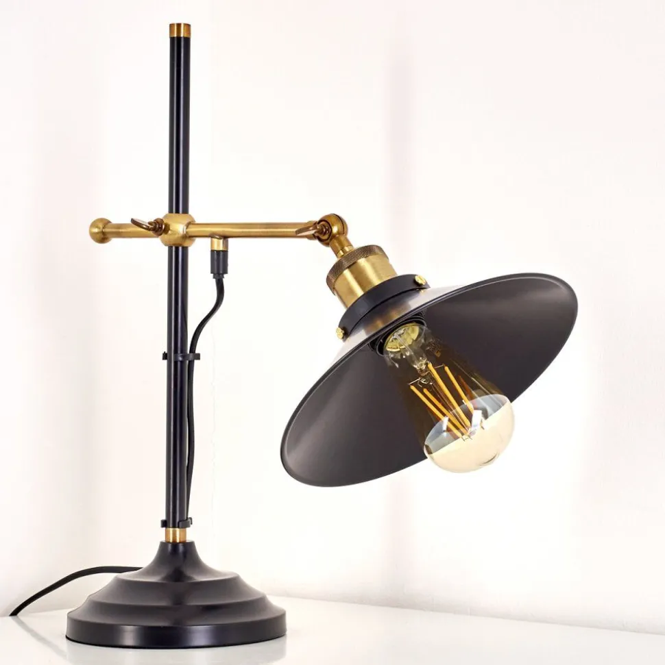 Lampe A Poser Gudem Noir Dore, 1 Lumiere