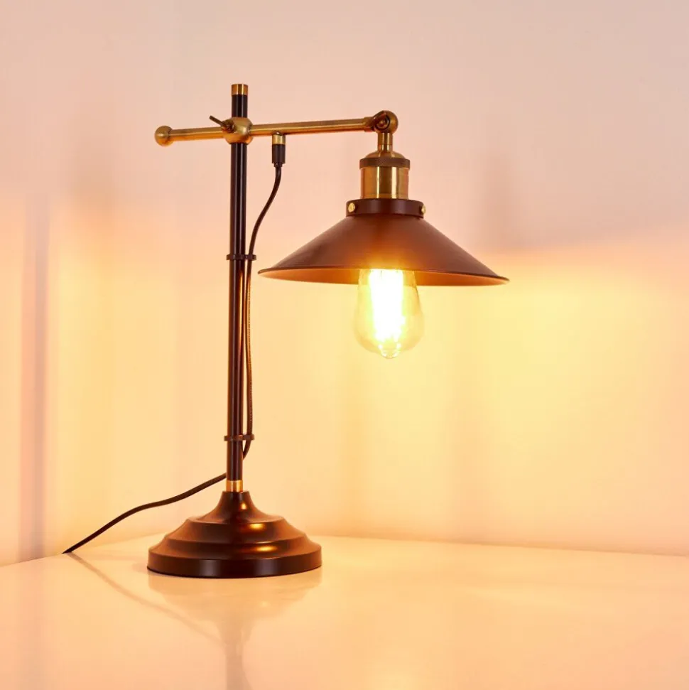 Lampe A Poser Gudem Noir Dore, 1 Lumiere