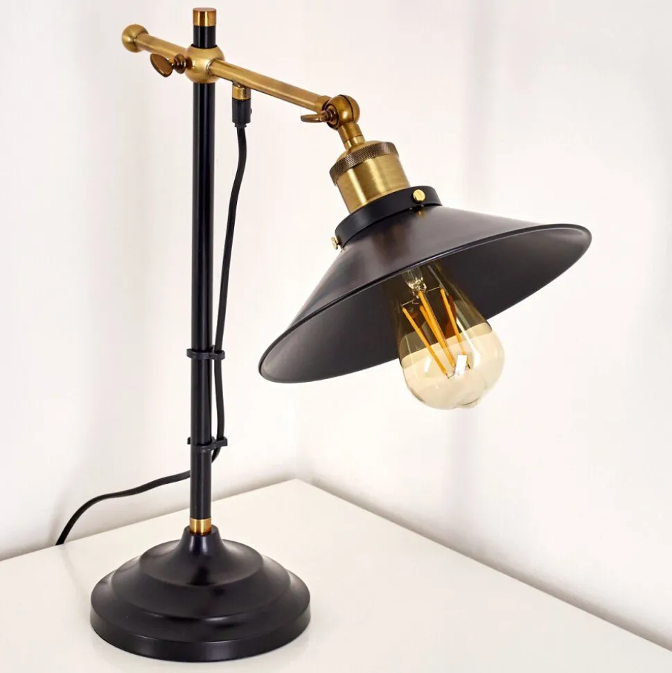 Lampe A Poser Gudem Noir Dore, 1 Lumiere