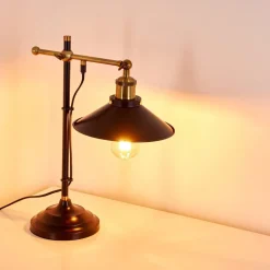 Lampe A Poser Gudem Noir Dore, 1 Lumiere