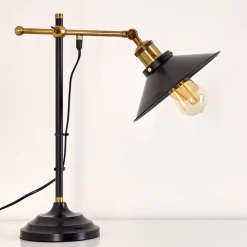 Lampe A Poser Gudem Noir Dore, 1 Lumiere