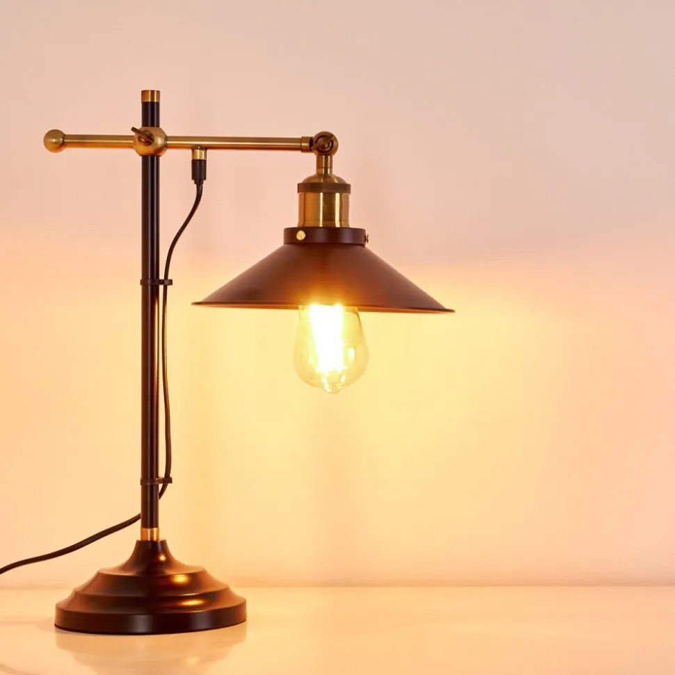 Lampe A Poser Gudem Noir Dore, 1 Lumiere
