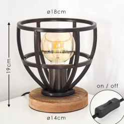 Lampe A Poser Haervej Bois Clair, Noir, 1 Lumiere