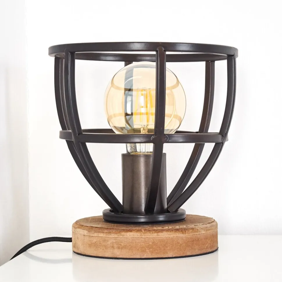 Lampe A Poser Haervej Bois Clair, Noir, 1 Lumiere
