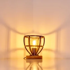 Lampe A Poser Haervej Bois Clair, Noir, 1 Lumiere